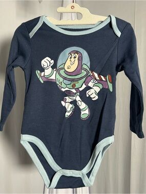 Disney Buzz Lightyear Navy Long-Sleeve One-Piece +gray with embroidered